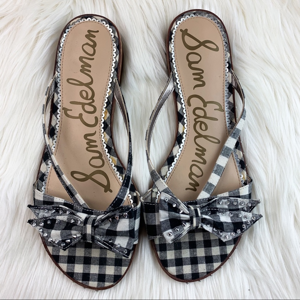 Sam Edelman Checker Bow Studded Sandals